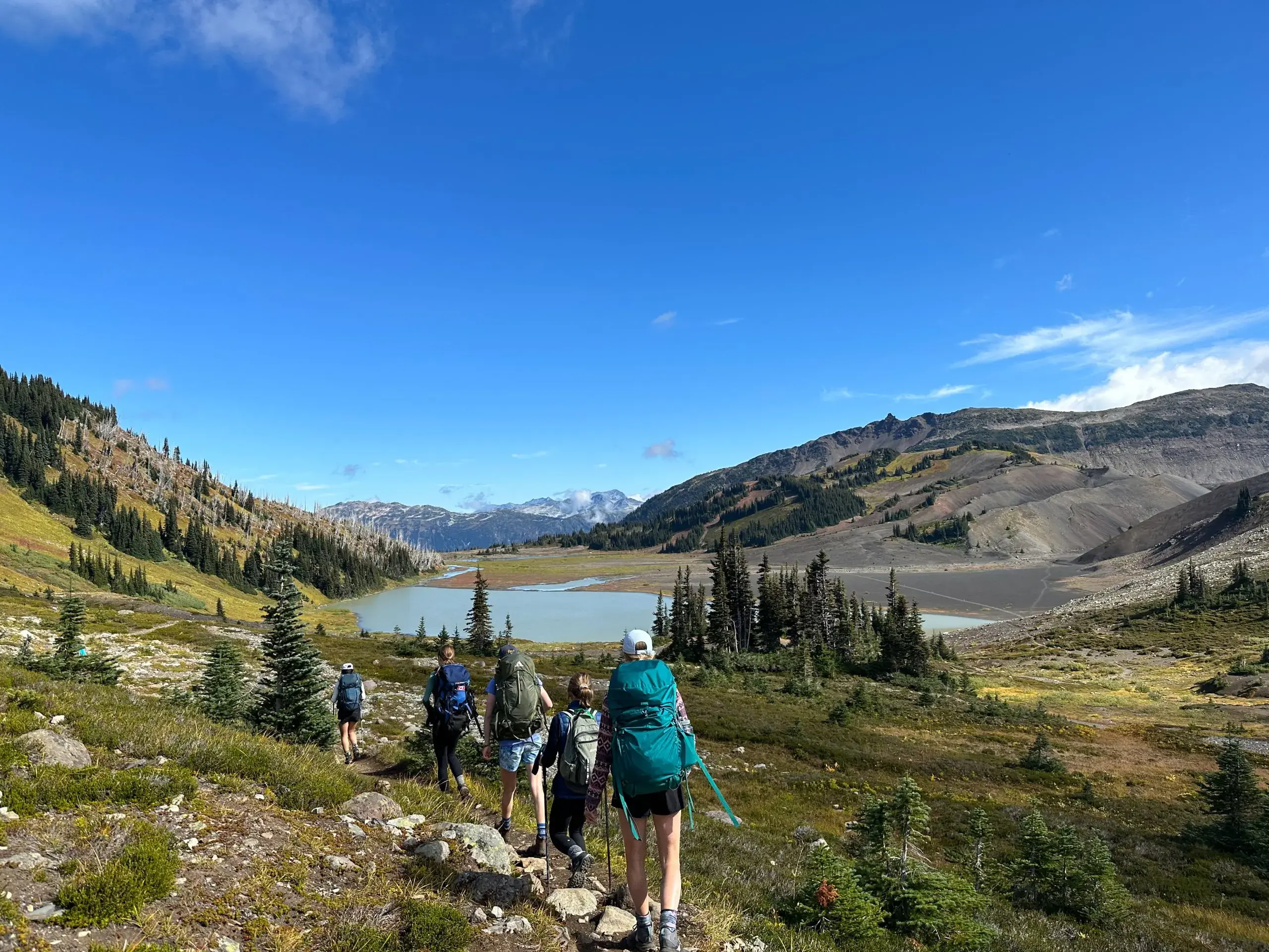 Students hiking