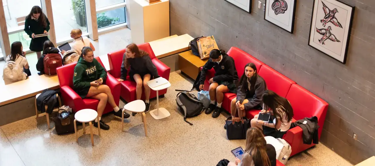 Hallway Feature - Admissions,Senior School,students,atrium