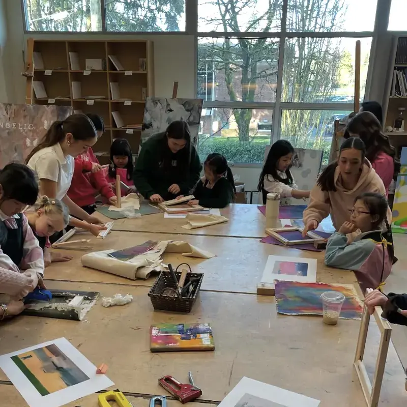 Grade 2s bring soak stain art to Grade 9s