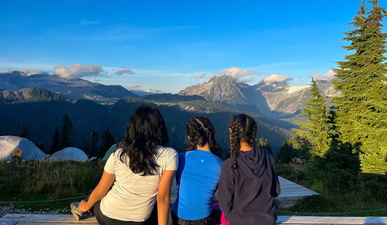 Students hiking